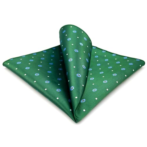 S&W SHLAX&WING Fazzoletto da Taschino Uomo Verde Smeraldo con Fiore
