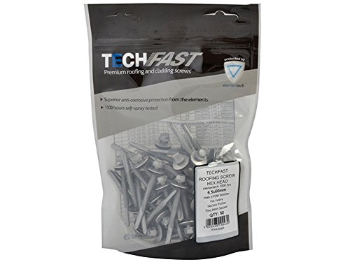 TechFast Heavy Duty Sheet to Steel Roofing Screws, Multi-coloured, 5.5 x 60mm - Image 2