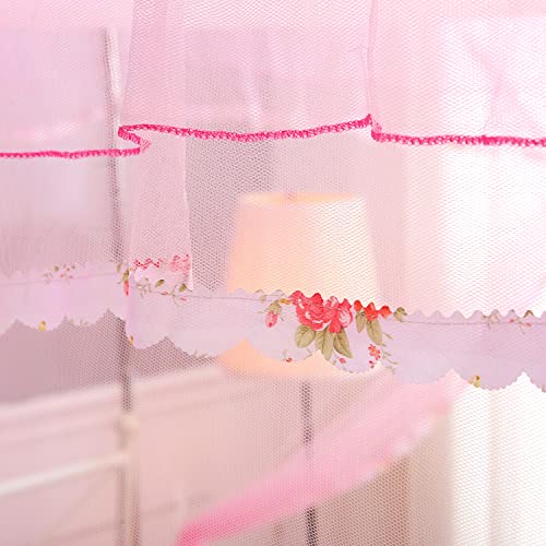 Jqwupup Pink Canopy Netting For Bed - 4 Corner Canopy For Beds, Canopy Bed Curtains, Bed Canopy For Girls Adults, Bedroom Decor (Full Size, Pink) #TOP3