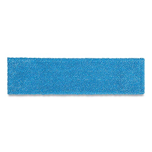 Image of Rubbermaid Commercial Products 18 inch Adaptable Flat Mop Microfiber Pad, Blue, for Janitorial /Professional Cleaners and Light-Duty Cleaning /Mopping with Tab /Pocket Functions