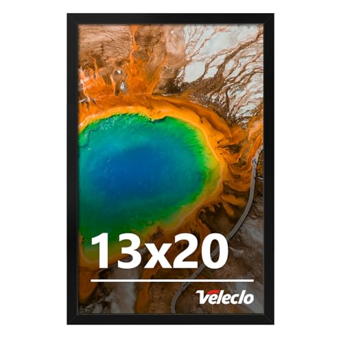 Veleclo 13x20 Picture Frame for Wall Display 13x20 Black Picture Frame with Shatter Resistant Plexiglass Stable and Sturdy 13 x 20 Poster Frame for Wall Display Handpicked Gift Collection 1 Pack