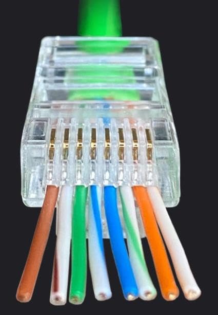 Parcbeny 18439 EZ YENİ NESİL RJ45 CAT5/CAT6 8P/8C AÇIK UÇLU DELİKLİ KABLO UCU SOKET (5)