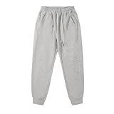 [GOLDENMUGI] スウェットパンツ レディース ゆったり ロングパンツ 無地 ジョガーパンツ 調整紐 カジュアルズボン 春 秋 冬(グレー、Ｌ)