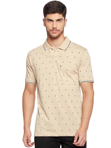 Image of UNIBERRY Men's Cotton Blend Half Sleeve Printed Polo Neck T-Shirt Has A Short Sleeve & Pocket On ChestBZRMT6-MR