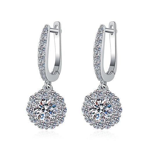 Créoles moissanite 1-2 carats à porter du bureau aux grandes soirées