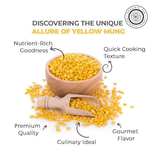 Pride Of India - Indian Split Yellow Mung Lentils - Protein & Fiber Rich Moong Dal, 3.0 Pound Jar