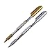 MyLifeUNIT Metallic Marker Pens, 6-Pack Metallic Gold Silver Permanent Markers, Fine Point (3 Gold 3 Silver)