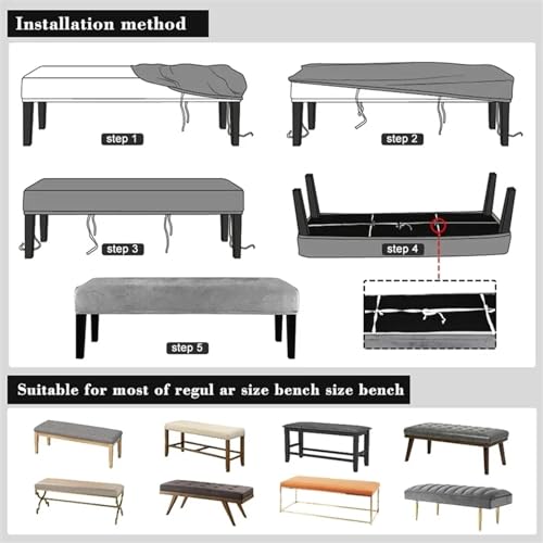Housse de canapé extensible haut de gamme pour banc couleur café