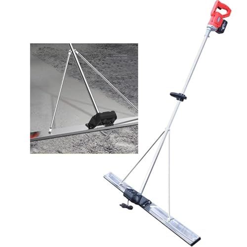 Massetto In Calcestruzzo Potente | Massetto Di Cemento Senza Cordone | Strumento Di Finitura Liscia Per Calcestruzzo Da 6000 Mah | 6000 Giri/Min-Raschietto In Acciaio Inossidabile 1,5m,Silver