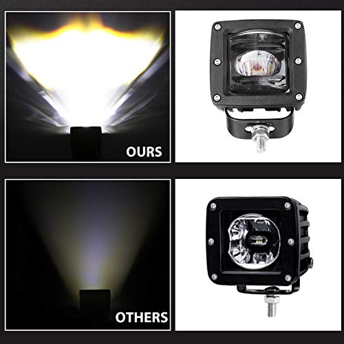 Niking Auto 2Pcs 3 Inch Sae Led Fog Light Pods Off Road Dot Approved Driving Lights Square Led Cubes Work Light Fog Lamps For Trucks Jeep Wrangler Jk Ford Nissan Ram 4X4 Boat Motorcycle Tacoma #TOP7