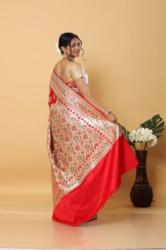 HerClozet red banarasi silk saree – image 6