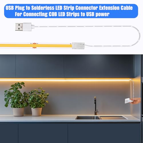 Tira LED USB 5V blanca con dimmer y conector COB miniatura 3