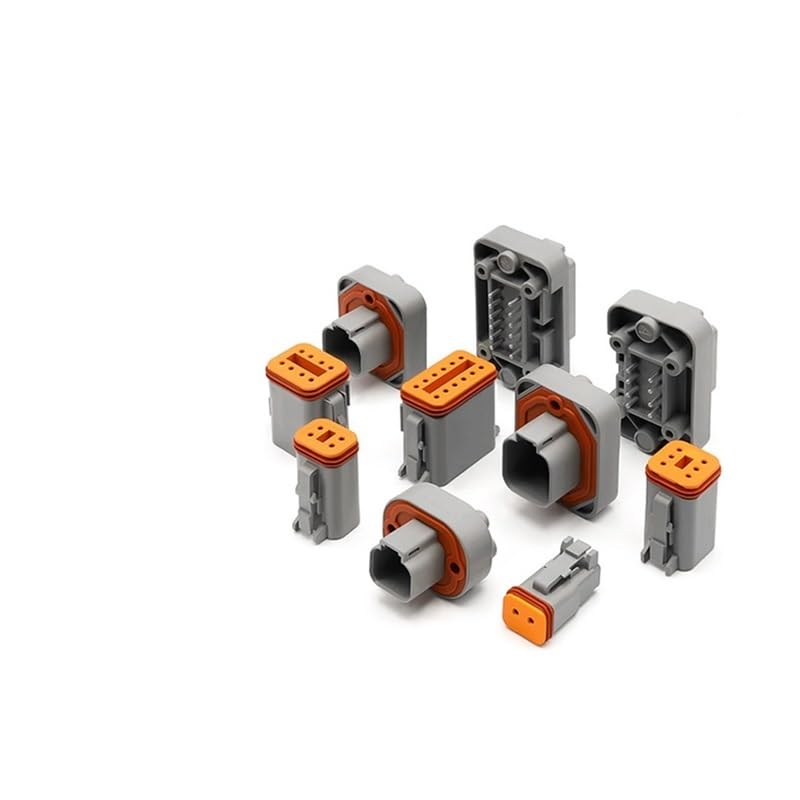 DT15-2P/4/6/8/12P Holes Automotive Waterproof Connector Straight Pin PCB Panel Needle Seat Jacket DT06-6S 5 Sets(6p (Male Female),5 Sets)