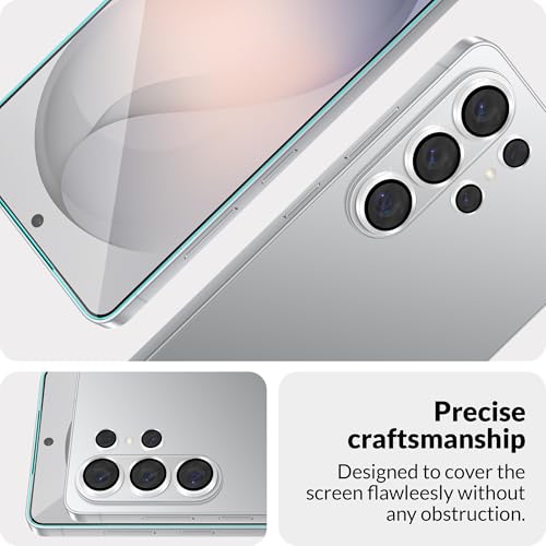 Image of FIRST MART Tempered Glass for Samsung Galaxy S26 Ultra 5G with Silver Camera Ring Guard & Installation Kit | HD Clear Edge-to-Edge Screen Protector, Scratch Resistant, Case-Friendly | Pack of 1