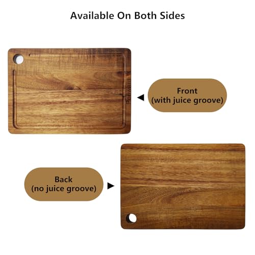 Ponward Small Acacia Wood Cutting Board with Juice Groove, 10" x 7" by Ponward - Used condition - Image 7