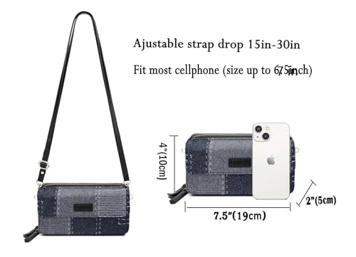Image of Lanyani RFID Crossbody Wallet Wristlet Purse with Phone Pocket For Women Vegan Leather