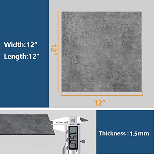 Veelike 24 Pack Grey Peel And Stick Floor Tile 12''X12'' Vinyl Floor Tiles Distressed Concrete Look Stick On Floor Tiles Waterproof Removable Self Adhesive Vinyl Tiles For Bathroom Kitchen Bedroom #TOP1