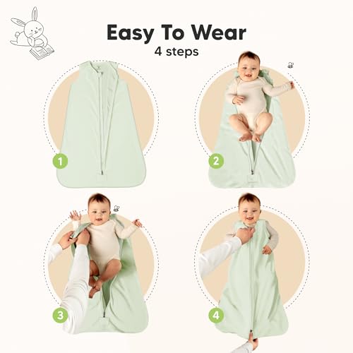 Image of 2-Pack Baby Sleep Sacks, Zipper Wearable Blanket - 100% Organic Cotton 0.5TOG, Soft Lightweight Toddler Sleeping Sack 6-12 months, Easy to Wear Newborn Swaddles Sleepsack (Wildflowers, M)