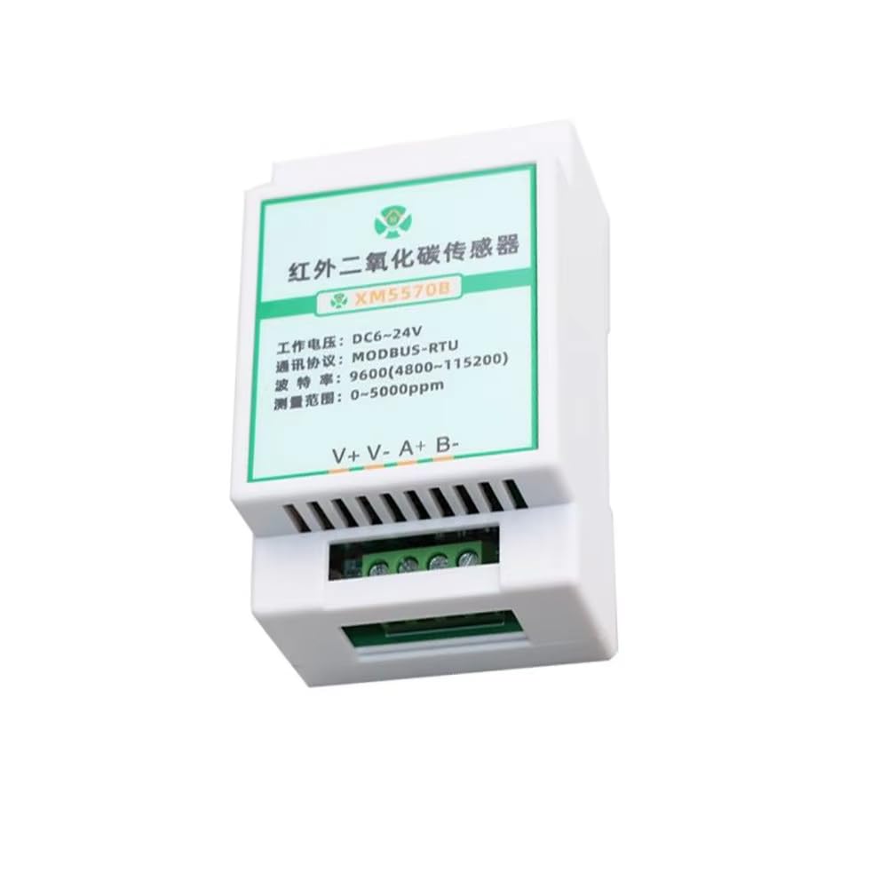 Toplionace Sensor de CO2 Infrarrojo: Módulo de CO2 de Doble Canal con Detector RS485 Montado en Riel para Monitorización de la Calidad del Aire.