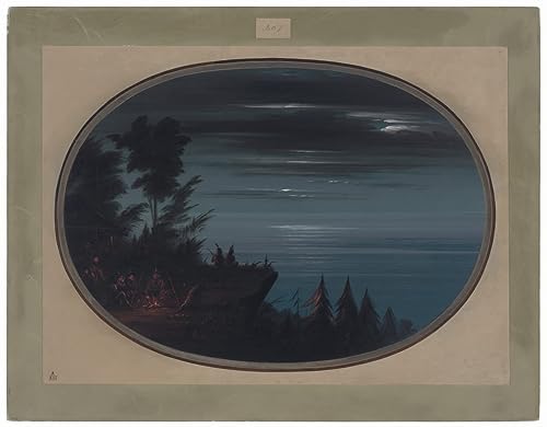 Poster sur toile Nayas Village la nuit George Catlin pour une déco chargée d'histoire