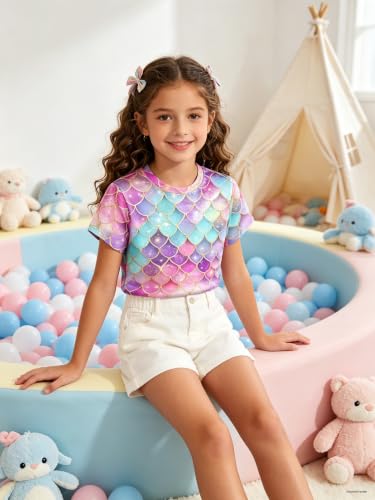 Image of ENLACHIC Girls Teens Pink Flamingo Printed Summer Short Sleeve T-Shirts Cute 3-16 Years