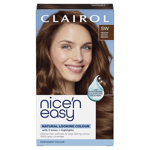 Clairol Nice'n Easy Crème, Natural Looking Oil Infused Permanent Hair Dye, 5W Medium Mocha Brown
