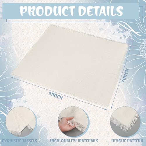 Beeveer 14 Pack Picnic Kit 91x71 Inch Extra Large Outdoor Boho Picnic Blanket with Gray Blue Table Runner, 6 Throw Pillow Cover 6 Napkin Woven Cotton Yarn Washable Beach Blanket for Camp Wedding Decor by Beeveer - Used condition - Image 5