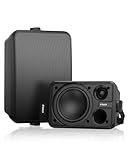 Inwa 6.5' Outdoor Passive Speakers, 50W Each Weatherproof Wall Mount Speaker, Wired PA System with Full-Range Sound, Includes Brackets for Pool, Patio, Garage & Indoor Use (Pair, Black)