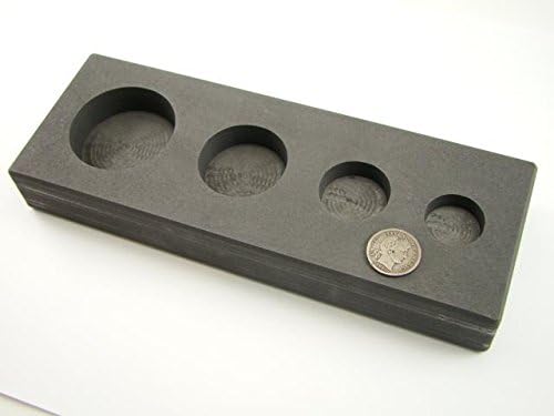 Miniatura 3 de Molde redondo de grafito de alta densidad con barra de oro de 1-2-5-10 onzas, 4 cavidades, cobre plateado, fabricado en los Estados Unidos