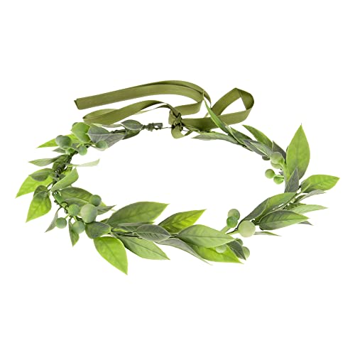 Yili Maizi Bridal Green Leaf Crown Eucalyptus Flower Women Girls Bohemian Headpiece Floral Headband Photo Prop
