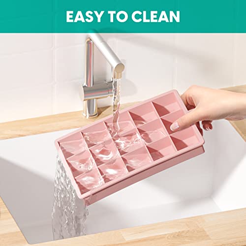 Ice Cube Trays, Morfone Silicone Ice Tray Molds With Removable Spill-Resistant Lid Easy-Release Flexible Ice Cube Molds 15 Cubes Per Tray For Cocktail, Whiskey, Baby Food, Chocolate, Bpa Free #TOP6