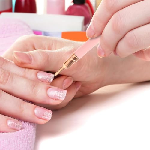 5 PCS Metallic Nail Art Brushes Liner Brush Set Gel Polish Painting Design Pen for Long Lines(Pink)