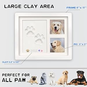 Dog-or-Cat-Pet-Paw-Print-Impression-kit-with-TrinketsPaw-Print-Kit-Keepsake-Large-Clay-AreaPremium-Wooden-Dog-Memorial-Picture-FramePersonalized-Paw-Print-Gift-for-Pet-Lovers-White - Cucciolini Doodles   Dog-or-Cat-Pet-Paw-Print-Impression-kit-with-TrinketsPaw-Print-Kit-Keepsake-Large-Clay-AreaPremium-Wooden-Dog-Memorial-Picture-FramePersonalized-Paw-Print-Gift-for-Pet-Lovers-White