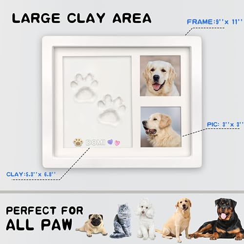 Dog-or-Cat-Pet-Paw-Print-Impression-kit-with-TrinketsPaw-Print-Kit-Keepsake-Large-Clay-AreaPremium-Wooden-Dog-Memorial-Picture-FramePersonalized-Paw-Print-Gift-for-Pet-Lovers-White - Cucciolini Doodles   Dog-or-Cat-Pet-Paw-Print-Impression-kit-with-TrinketsPaw-Print-Kit-Keepsake-Large-Clay-AreaPremium-Wooden-Dog-Memorial-Picture-FramePersonalized-Paw-Print-Gift-for-Pet-Lovers-White