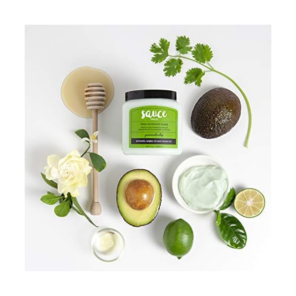 SAUCE BEAUTY Guacamole Whip Hair Mask - Deep Conditioning Hair Mask for All Hair Types w/Avocado, Honey & Argan Oil - 12 Fl Oz Hair Mask for Dry, Damaged & Frizzy Hair (Guacamole)