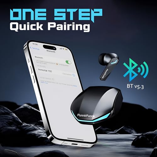 Image of PunnkFunnk BeatXtra Lite | Bluetooth 5.3 Wireless Gaming Earbuds | 40H Playtime | ENC Mics | Deep Bass 13mm Drivers | Low Latency Mode | IPX5 Sweat Resistant | Touch Controls