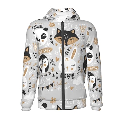 Funny Animals Series Kids Pullover Hoodies Boys Zip Up Sweatshirts Girls Athletic Clothes with Pocket2