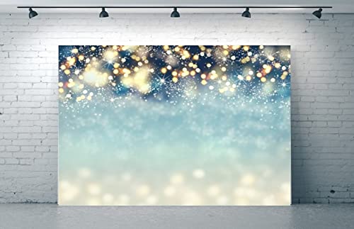 WaW 7x5ft Light Blue Bokeh Neon Background Christmas Backdrop for Children Photoshoot Studio Backdrops Xmas Baby Party Photobooth Props - Image 2