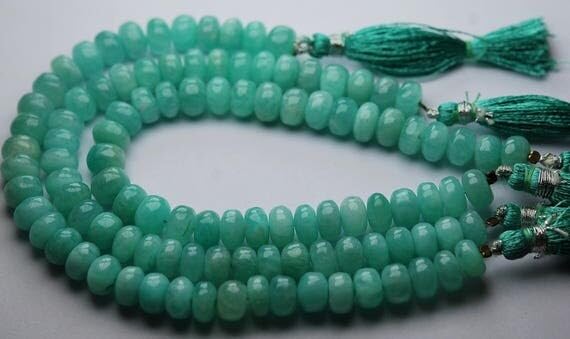 AMAZONITE naturelle en rondelles lisses de 8-9mm pour bijoux haut de gamme de lithothérapie