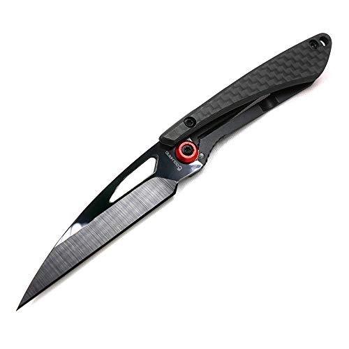 Cool Hand 3'' Super Light Folding Pocket Knife, Liner Lock, 2'' Black Ceramic Blade with Carbon Fiber Scale
