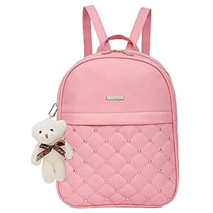 TYPIFY® PU Leather Teddy Keychain Women Backpack Handbag