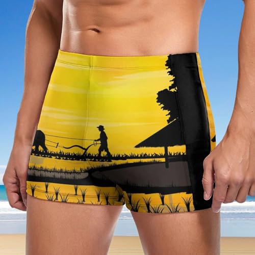Slip de bain pour homme imprimé bétail de ferme pour la plage - 2