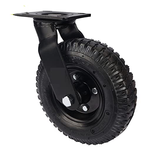 Roue en caoutchouc gonflable de 8 pouces avec monture robuste freinée - 2