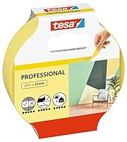 tesa Malerband Professional - Malerkrepp aus dünnem Washi-Papier zum besonders präzisen Abkleben bei Malerarbeiten - für innen und außen - 25 m x 25 mm