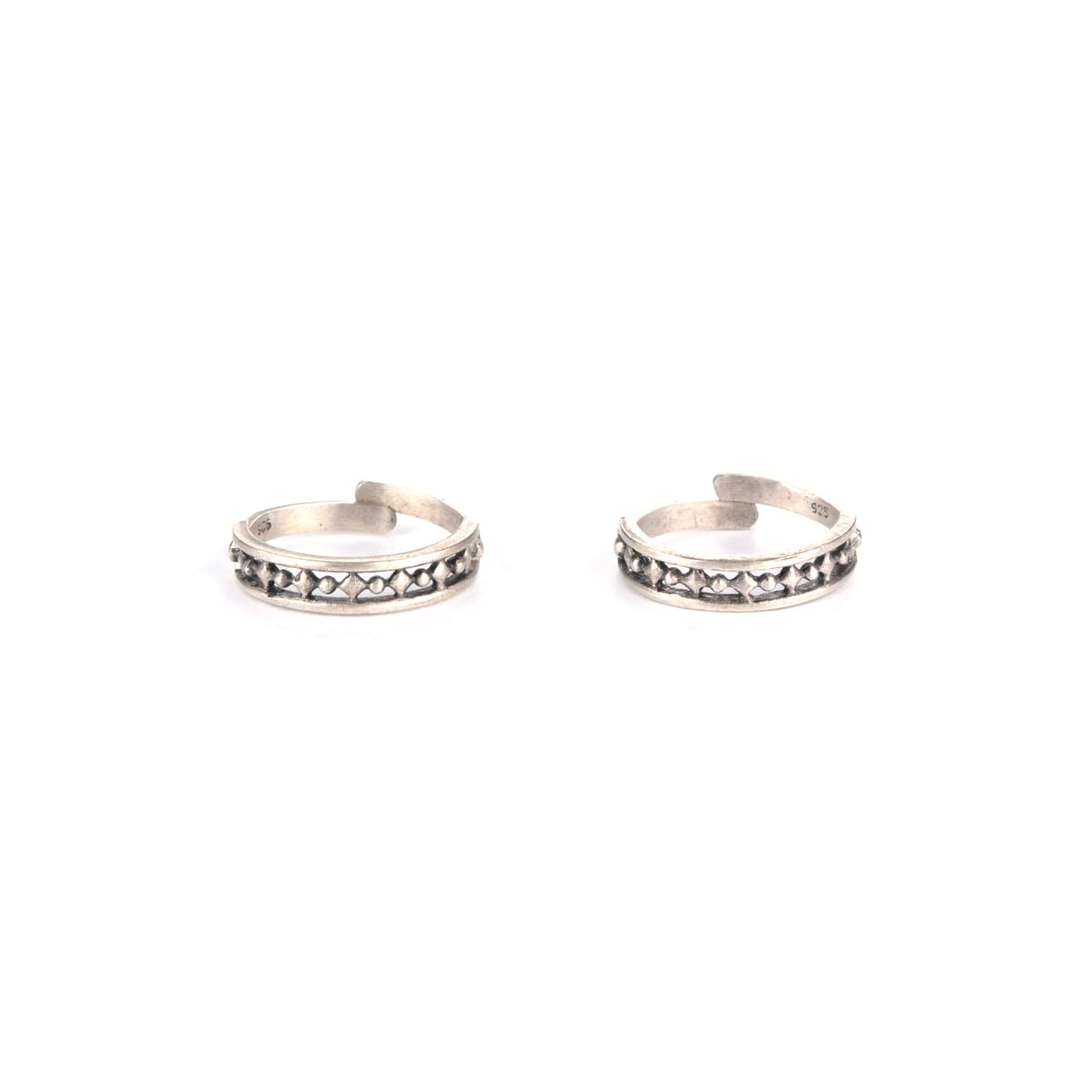 by CaratLane Antique Ajjis College Wali Toe Adjustable Rings in 925 Silver For Women-image-15