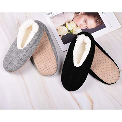Panda Bros 2 Pairs Slipper Socks For Women With Grippers, Fuzzy Womens Slipper Socks With Non Slip Bottoms, Cozy Warm House Slippers2