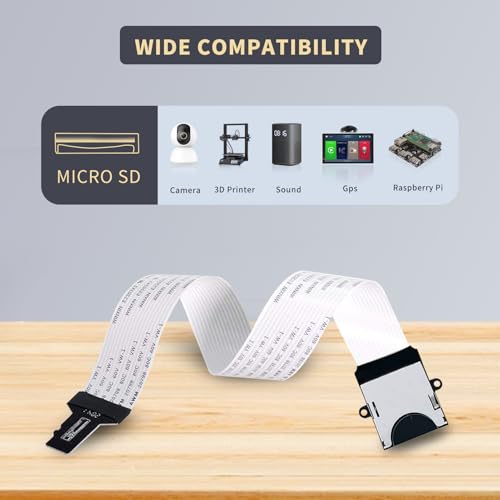 Extensor flexible micro SD a SD con cable plano de 10 cm para impresoras 3D CR-10S 3