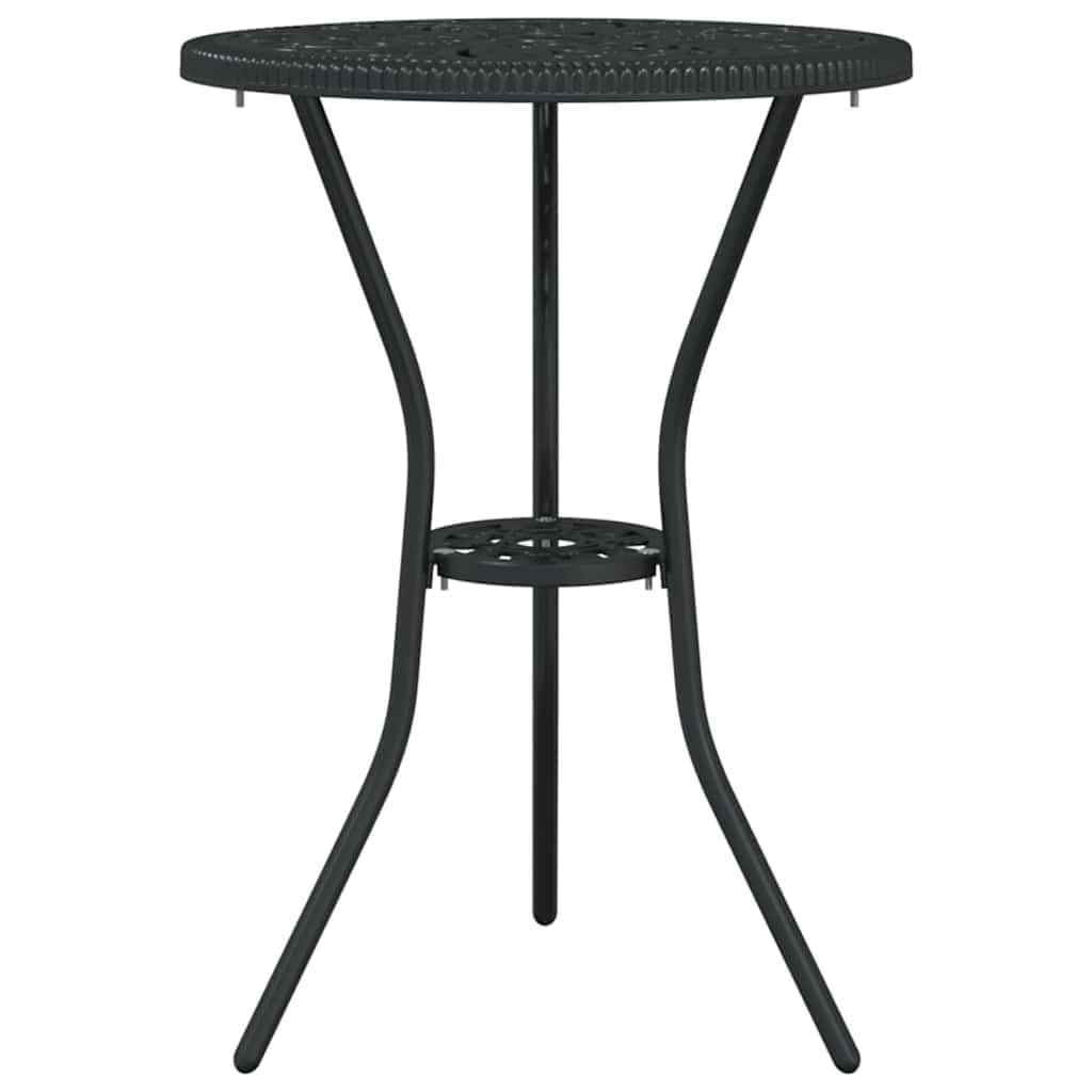 Set Bistro da Giardino 3 pezzi Nero in Alluminio resistente per esterni, tavolo e sedie eleganti per terrazza, balcone e patio, arredo outdoor pratico per pranzo e relax