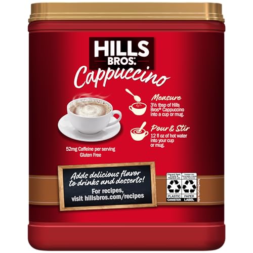 image for Hills Bros. Instant Cappuccino Mix, English Toffee (16 Oz, Pack of 1) 