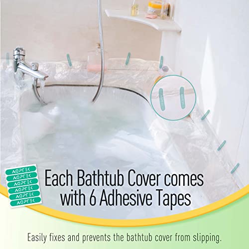 image for AGPTEK 10 Pack Disposable Bathtub Cover Liner, Large Size (102 x47 Inc
